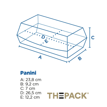 Coque Panini en carton nano-micro KRAFT 26x12x7 cm - paquet de 50 unités