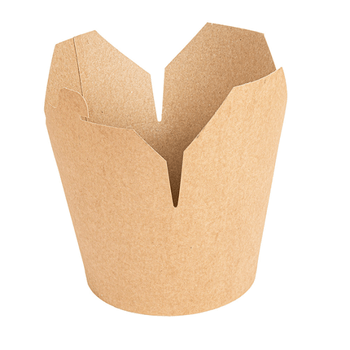 Saladier en carton avec fermeture croisillon Neutre kraft 1000 ml - carton de 300 unités