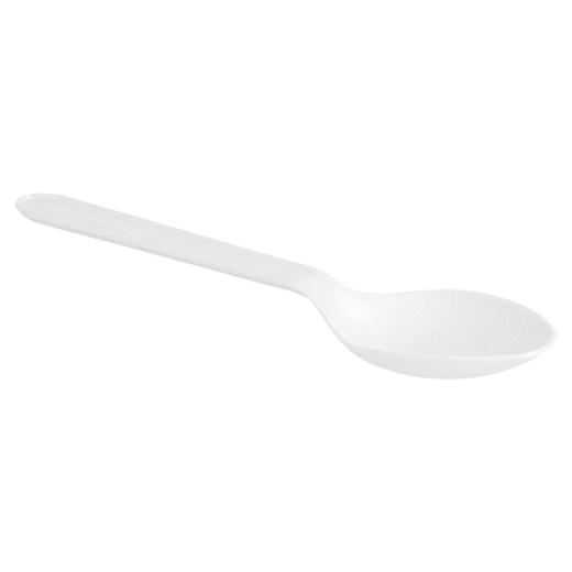 Petite cuillère compostables et biodégradables BLANCHE en CPLA 12.7 cm - carton de 2000 unités