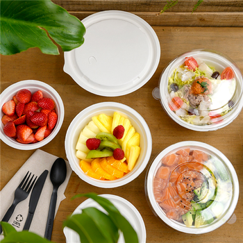 Bol en cellulose naturelle fibre de canne à sucre  - Blanc - 500 ml - carton de 600 unités