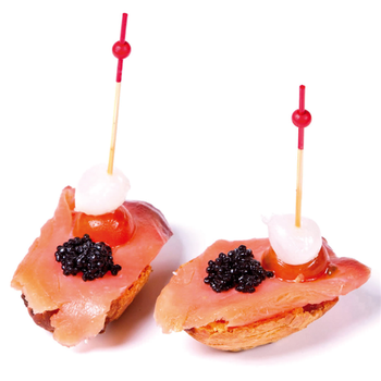 Pique en bambou boule ROUGE 12 cm - pack de 100 unités