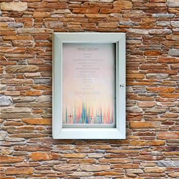 Porte menus lumineux extérieur métal - 52x40x3.2cm
