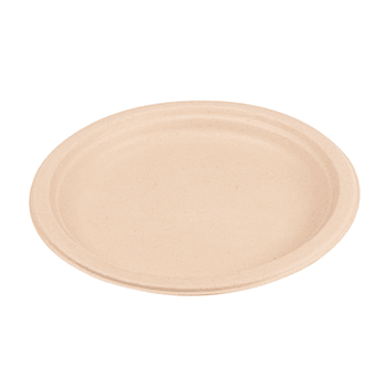 Assiette en cellulose naturelle fibre de canne à sucre -Naturel - 23 cm - carton de 1000 unités