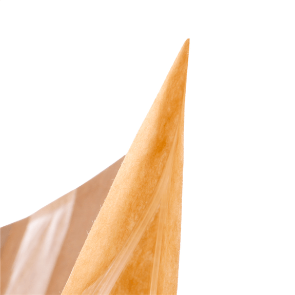 Sachet kraft DOYPACK 750 ml avec auto-fermeture et fenêtre 16 + 4 x 27 cm - pack de 50 unités