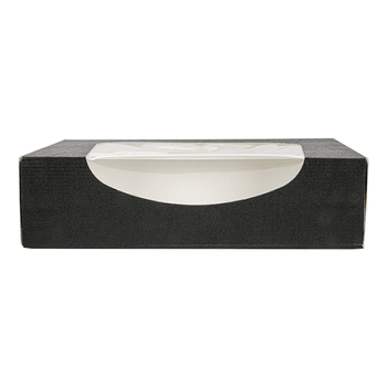 Boîte NOIRE en carton nano-micro pour macarons ou sushi avec fenêtre 17.5x12x4.5cm - carton de 400 unités