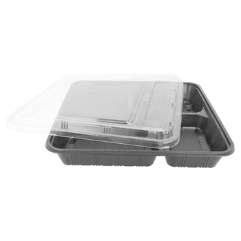 COFFRETS À EMPORTER 5 COMPART. 27,8x27,6x5 CM NOIR PP (200 UNITÉ)