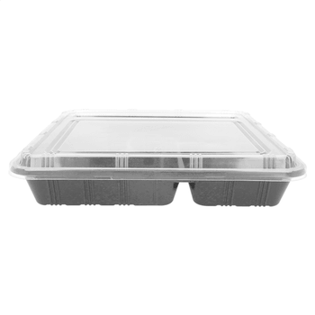 COFFRETS À EMPORTER 5 COMPART. 27,8x27,6x5 CM NOIR PP (200 UNITÉ)