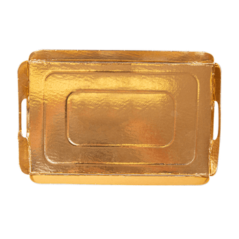 Plateau avec poignées type traiteur Or revers Noir 19 x 28 cm - carton de 100 unités