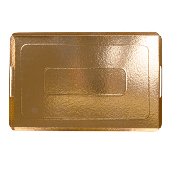 Plateau avec poignées type traiteur Or revers Noir 24,5 x 39,5 cm - carton de 100 unités