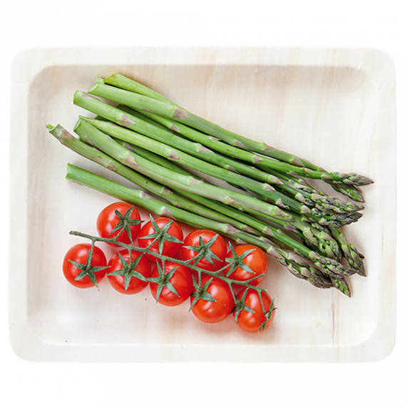 Assiette rectangulaire en bois 40 x 28 x 2(h) cm - carton de 200 unités