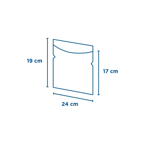 Sachet avec grande fenêtre transparente 24x19/17 cm  - pack de 500 unités