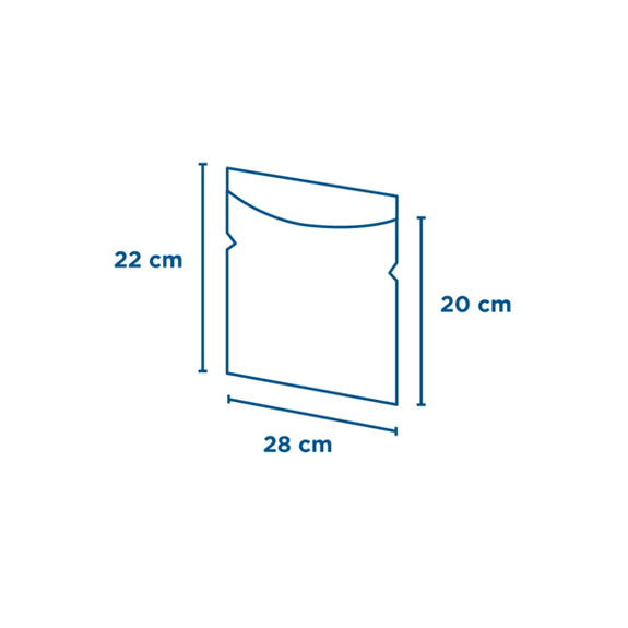 Sachet avec grande fenêtre transparente 28x22/20 cm  - pack de 500 unités