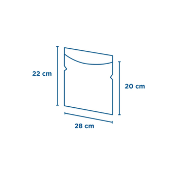 Sachet avec grande fenêtre transparente 28x22/20 cm  - pack de 500 unités