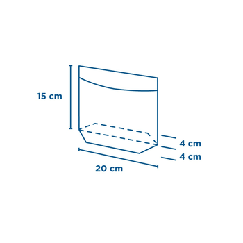 Sachet Kraft autoadhésif avec base large et fenêtre 20x15x4 cm  - pack de 100 unités