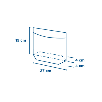 Sachet Kraft autoadhésif avec base large et fenêtre 27x15x4 cm  - pack de 100 unités