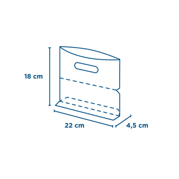 Sachet Blanc Poignée avec base large et fenêtre 22x18x4.5 cm  - pack de 50 unités