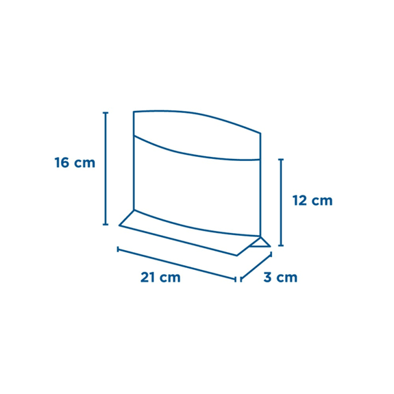 Sachet Blanc avec base large et fenêtre 21x16/12x3 cm  - pack de 100 unités