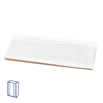 Sachet Blanc avec fenêtre transparente 21x16 cm  - pack de 100 unités