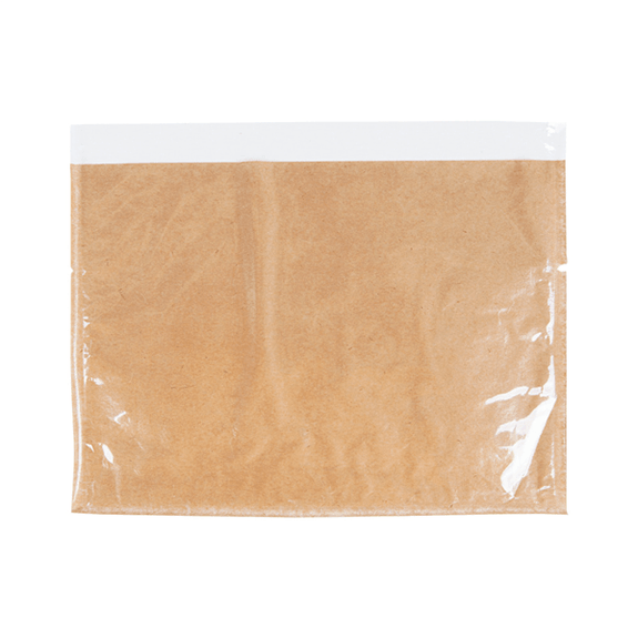 Sachet kraft naturel avec grande fenêtre transparente 21x16/14 cm  - pack de 500 unités
