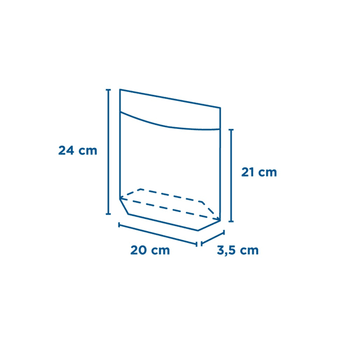 Sachet Kraft avec base large et fenêtre 20x24/21x3.5 cm  - pack de 100 unités