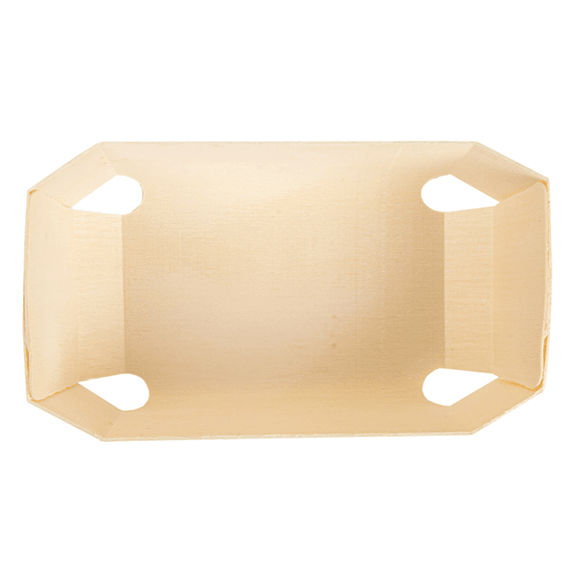 Récipient rectangulaire en bois 18 x 10.5 x 5.5 cm - carton de 300 unités