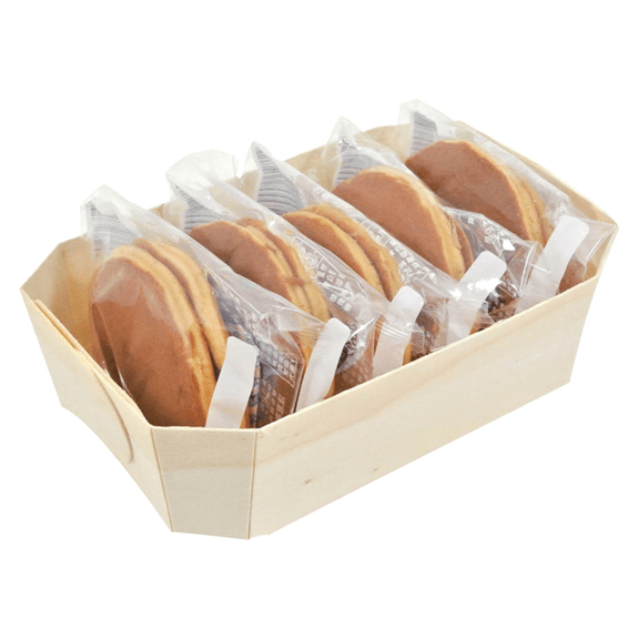 Récipient rectangulaire en bois 18 x 10.5 x 5.5 cm - carton de 300 unités