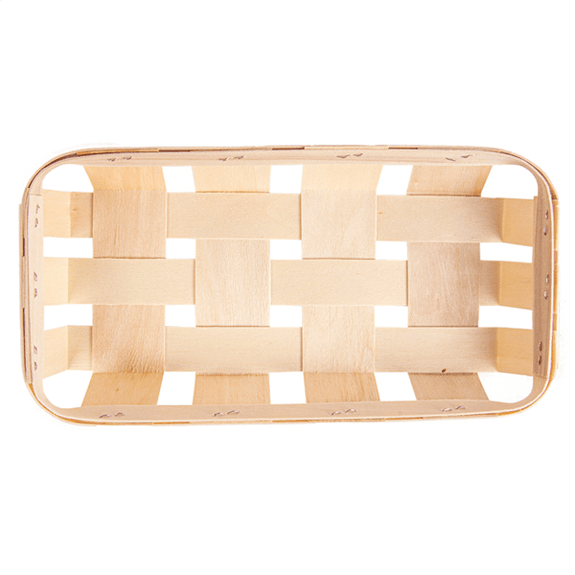 Récipient rectangulaire en bois 26 x 12.5 x 4 cm - carton de 120 unités