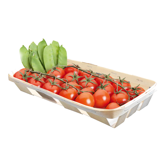 Récipient rectangulaire en bois 26 x 12.5 x 4 cm - carton de 120 unités