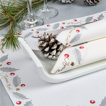 Serviette Double Point® NEW NOËL 40x40cm - Carton de 1200 unités
