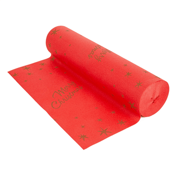 Chemin de table Soft en rouleau prédécoupé de 40 x 120 cm MERRY CHRISTMAS - Carton 6 rouleaux