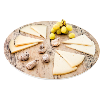 Plateau melamine imitation bois rond  - 33 cm - Pack de 3 unités