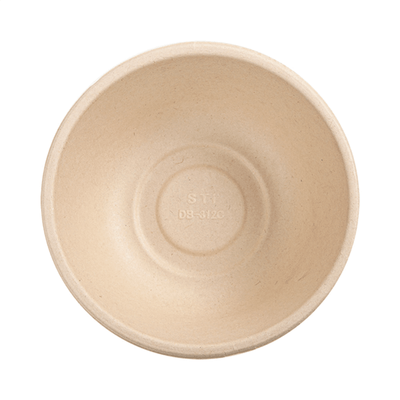 Saladier rond en cellulose naturelle fibre de canne à sucre  -Naturel - 500 ml - carton de 500 unités