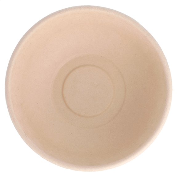 Saladier rond en cellulose naturelle fibre de canne à sucre  -Naturel - 750 ml - carton de 500 unités