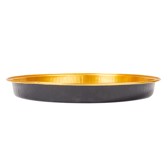 Plat à tarte noir et or en aluminium 24.2x2.7 cm - 900 ml - Pack de 50 unités