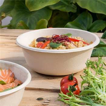 Bol en cellulose naturelle fibre de canne à sucre - Naturel - 350 ml - carton de 900 unités