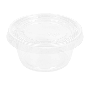 Pots et couvercles transparents 60 ml - Carton de 1200 sets