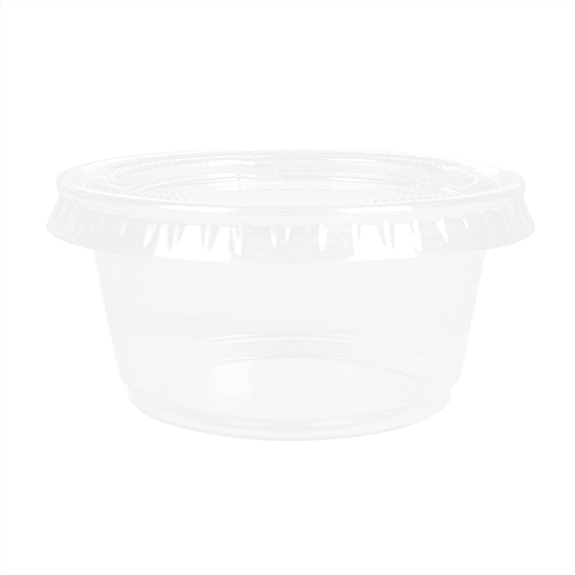 Pots et couvercles transparents 60 ml - Carton de 1200 sets