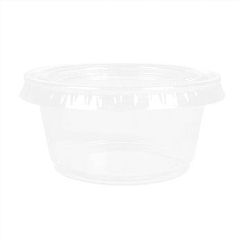 Pots et couvercles transparents 60 ml - Carton de 1200 sets
