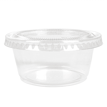 Pots et couvercles transparents 100 ml - Pack de 1200 sets