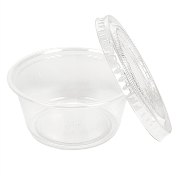 Pots et couvercles transparents 100 ml - Pack de 1200 sets