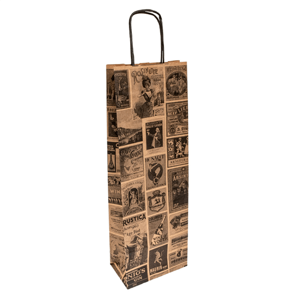 Sac bouteille KRAFT BACCHUS 14+8x40 cm - carton de 250 unités