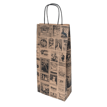 Sac deux bouteilles KRAFT BACCHUS 18+10x39 cm - carton de 250 unités