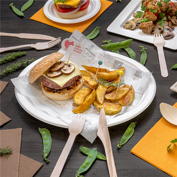 Assiette ovale en cellulose naturelle fibre de canne à sucre - Blanc - 26.3x19.9x2 cm - carton de 600 unités