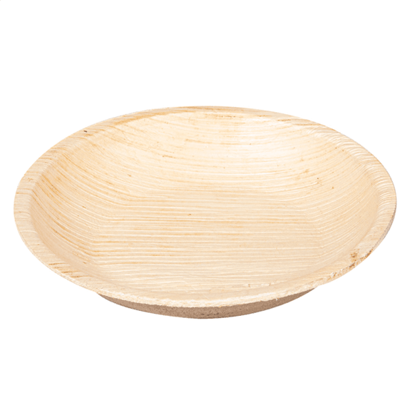Assiette ronde en feuille de palmier 12.5x2 cm - carton de 200 unités