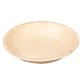 Assiette ronde en feuille de palmier 12.5x2 cm - carton de 200 unités