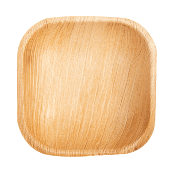 Assiette carré en feuille de palmier 10x10x2.5 cm - carton de 200 unités
