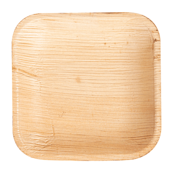 Assiette carré en feuille de palmier 11.5x11.5x1.5 cm - carton de 200 unités