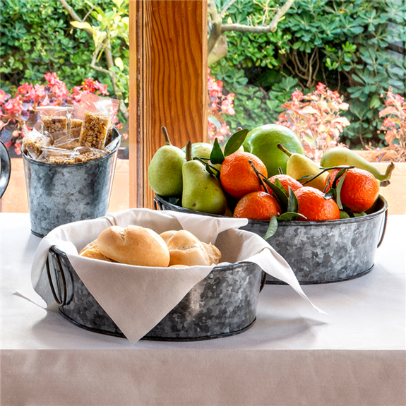 Corbeille en acier galvanisé pour frites ou autres - 27.5x8 (h)cm