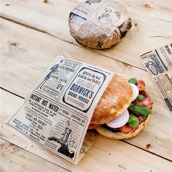 Sac big burger Times kraft ouvert sur 2 côtés 23 x 25.5 cm - pack de 500 unités