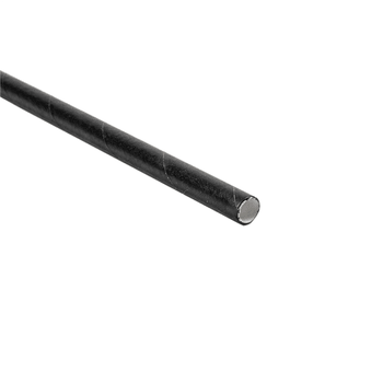 Paille droite en sachet individuel noires en PAPIER recyclable 0.6 x 21 cm - paquet de 250 pailles